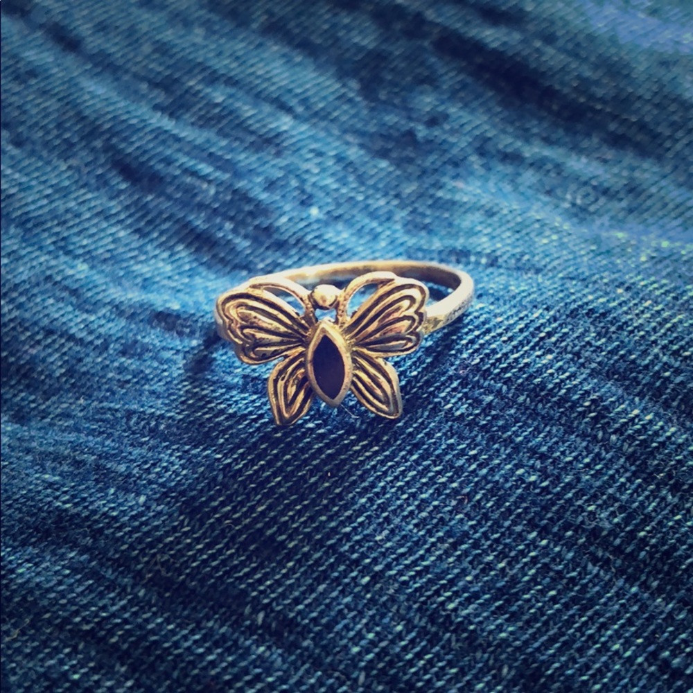 Butterfly ring with blue stone size 5.75